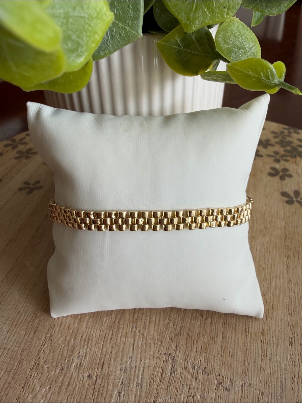 Gold-Tone Textured Link Bracelet